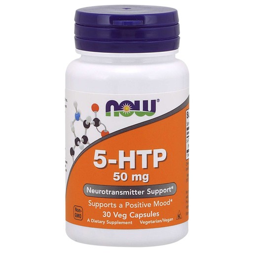Now Foods 5-HTP 50mg Συμπλήρωμα Διατροφής για την Αύξηση των Επιπέδων Σεροτονίνης στον Οργανισμό 30veg.caps