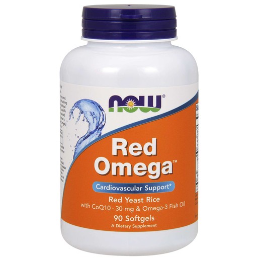 Now Foods Red Omega Organic Red Yeast Rise Συμπλήρωμα Διατροφής που Υποστηρίζει την Καρδιαγγειακή Λειτουργία 90 Softgels