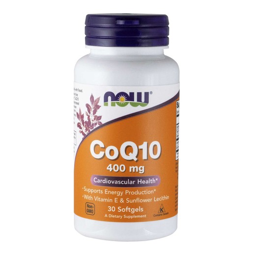 Now Foods CoQ10 400mg With Vitamin E & Lecithin Συμπλήρωμα για Υγιές Καρδιαγγειακό Σύστημα με Αντιοξειδωτική Δράση 30 Softgels