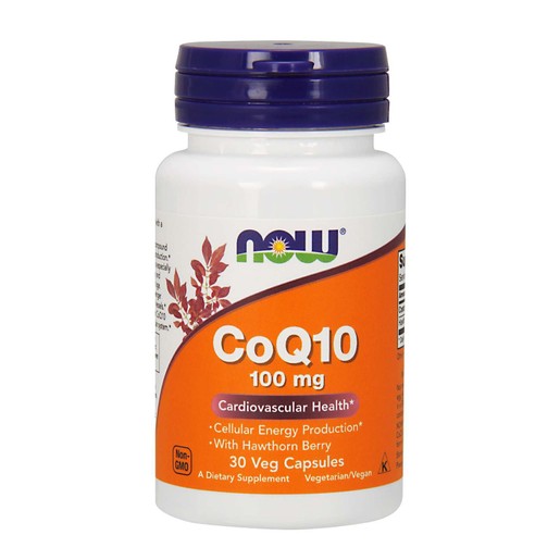 Now Foods CoQ10 100mg With Hawthorn Berry Συμπλήρωμα για Υγιές Καρδιαγγειακό Σύστημα με Αντιοξειδωτική Δράση 30veg.caps