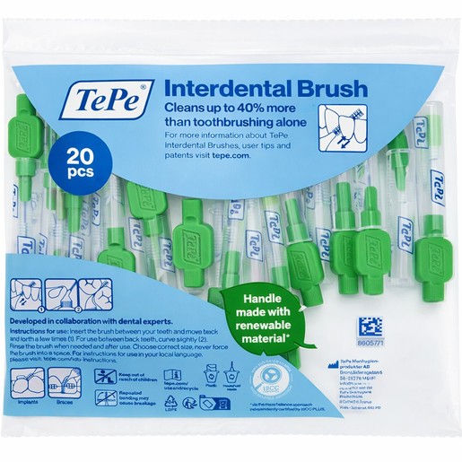 TePe Interdental Brush 20 Τεμάχια ISO Size 5 (0.80mm) Πράσινο