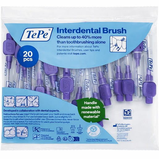 TePe Interdental Brush 20 Τεμάχια ISO Size 6 (1.10mm) Μωβ