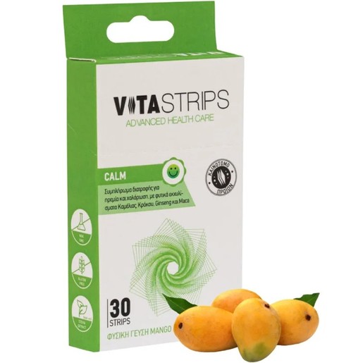 Vitastrips Promo Calm 30 Διασπειρόμενες στο Στόμα Ταινίες