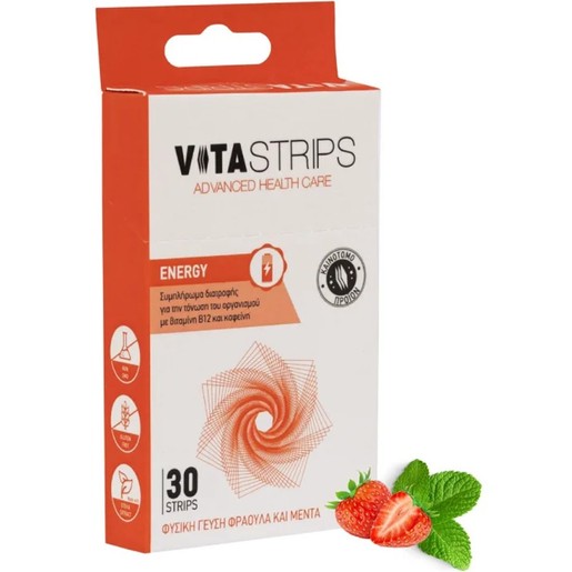 Vitastrips Promo Energy 30 Διασπειρόμενες στο Στόμα Ταινίες