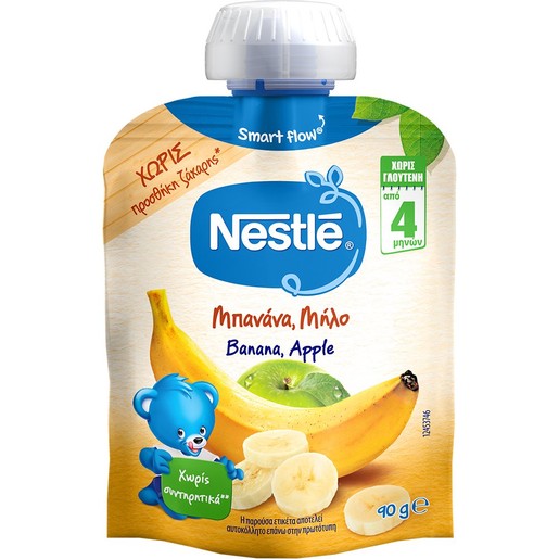 Nestle Banana & Apple Puree 4m+, 90g 1 Τεμάχιο