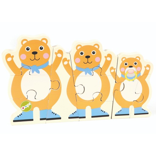 Oops Dual-Step Wooden Puzzle 1 Τεμάχιο - Bear