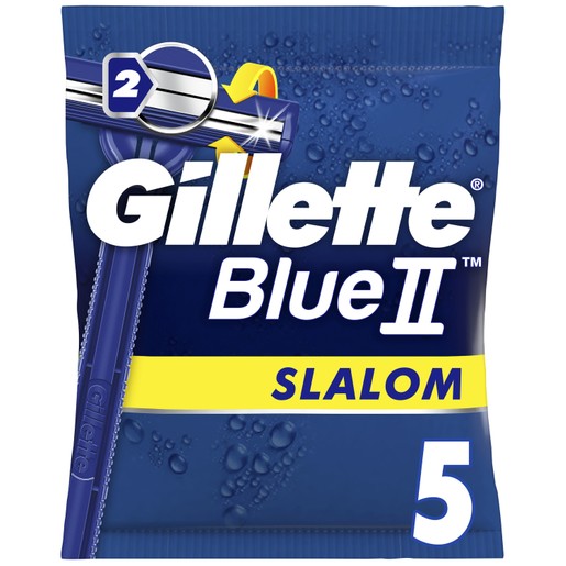 Gillette Blue II Slalom Men\'s Disposable Razors 5 Τεμάχια