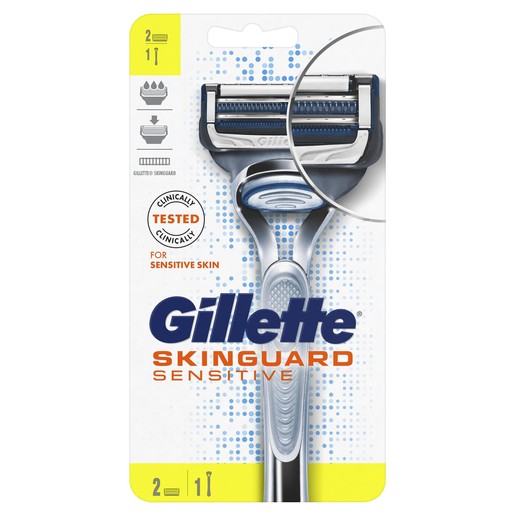 Gillette SkinGuard Sensitive Ξυριστική Μηχανή για Ευαίσθητη Επιδερμίδα 1 Μηχανή & 2 Ανταλλακτικά Gillette SkinGuard Sensitive Ξυριστική Μηχανή για Ευαίσθητη Επιδερμίδα 1 Μηχανή & 2 Ανταλλακτικά