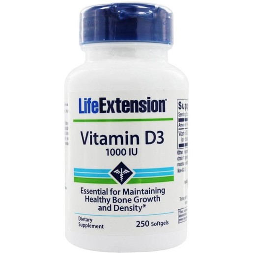 Life Extension Vitamin D3 1000 IU Συμπλήρωμα Διατροφής Βιταμίνης D3 για την Υγεία Των Οστών 250Soft.Gels Life Extension Vitamin D3 1000 IU Συμπλήρωμα Διατροφής Βιταμίνης D3 για την Υγεία Των Οστών 250Soft.Gels