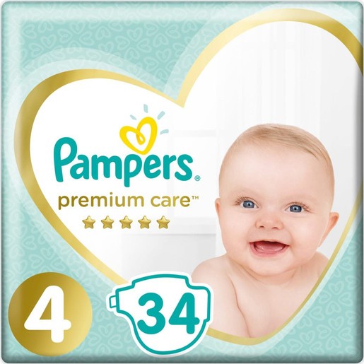 Pampers Premium Care Νο4 Maxi (9-14kg) 34 πάνες Pampers Premium Care Νο4 Maxi (9-14kg) 34 πάνες