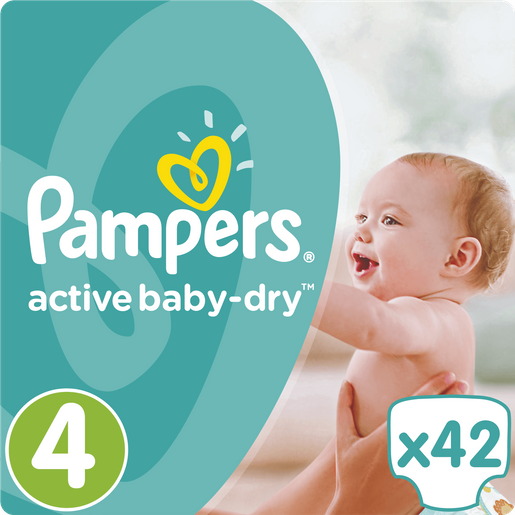 Pampers Active Baby Dry No4 (8-16kg) 42 πάνες Pampers Active Baby Dry No4 (8-16kg) 42 πάνες