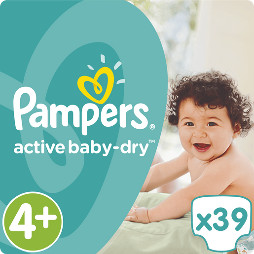 Pampers Active Baby Dry No4+ Maxi Plus (9-18kg) 39 Πάνες Pampers Active Baby Dry No4+ Maxi Plus (9-18kg) 39 Πάνες