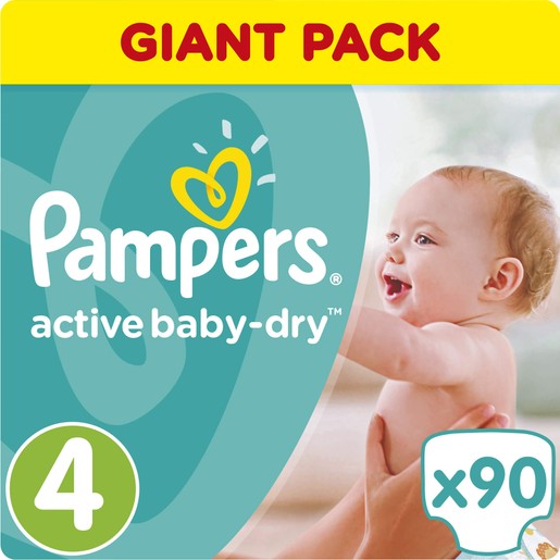 Pampers Active Baby Dry Giant Pack No4 (8-14kg) 90 πάνες Pampers Active Baby Dry Giant Pack No4 (8-14kg) 90 πάνες