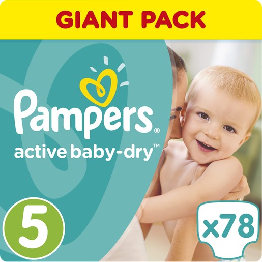 Pampers Active Baby Dry Giant Pack No5 (11-18kg) 78 πάνες Pampers Active Baby Dry Giant Pack No5 (11-18kg) 78 πάνες