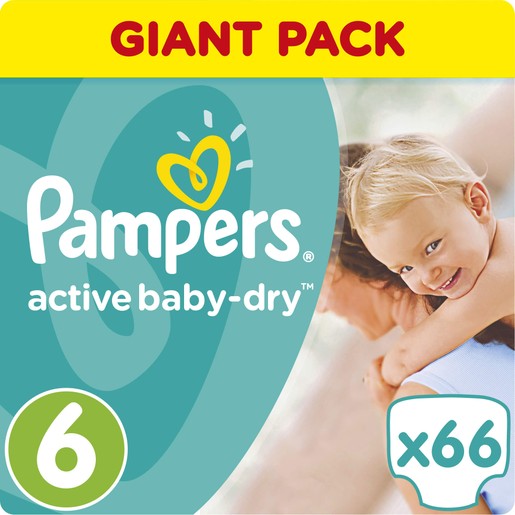 Pampers Active Baby Dry Giant Pack No6 (15+kg) 66 Πάνες Pampers Active Baby Dry Giant Pack No6 (15+kg) 66 Πάνες