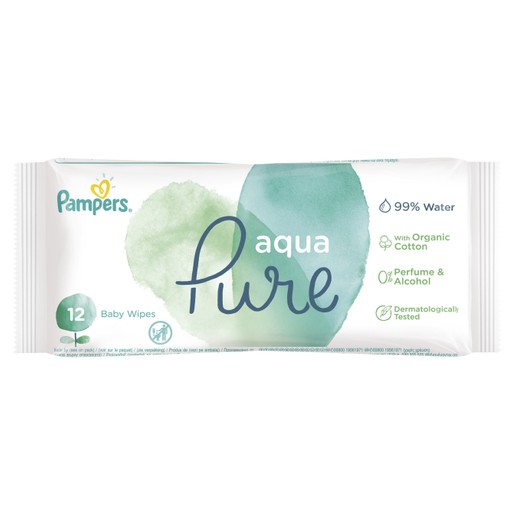 Pampers Travel Size Aqua Pure Wipes Μωρομάντηλα από Βιολογικό Βαμβάκι & 99% Καθαρό Νερό 12 Baby Wipes Pampers Travel Size Aqua Pure Wipes Μωρομάντηλα από Βιολογικό Βαμβάκι & 99% Καθαρό Νερό 12 Baby Wipes