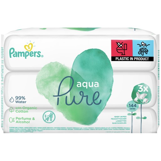 Pampers Πακέτο Προσφοράς Aqua Pure Wipes 3x48 Τεμάχια Pampers Πακέτο Προσφοράς Aqua Pure Wipes 3x48 Τεμάχια