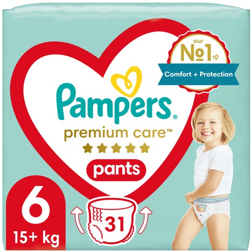 Pampers Premium Care Pants Jumbo Pack No6 (15+Kg) 31 πάνες