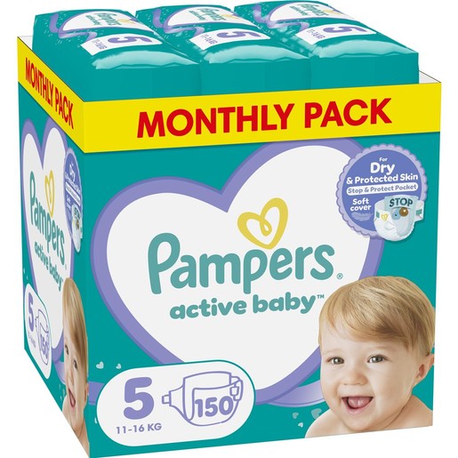 Pampers Active Baby Monthly Pack Νο5 (11-16 kg) 150 Πάνες