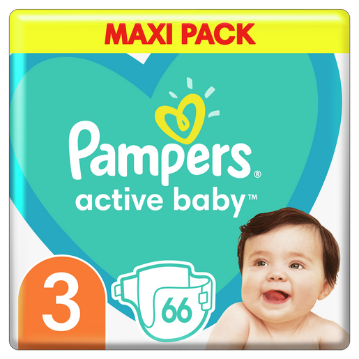 Pampers Active Baby Maxi Pack Νο3 (6-10 kg) 66 πάνες Pampers Active Baby Maxi Pack Νο3 (6-10 kg) 66 πάνες