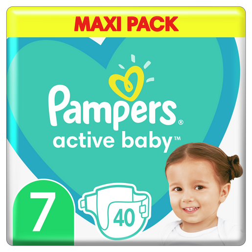 Pampers Active Baby Maxi Pack Νο7 (15+ kg) 40 πάνες Pampers Active Baby Maxi Pack Νο7 (15+ kg) 40 πάνες