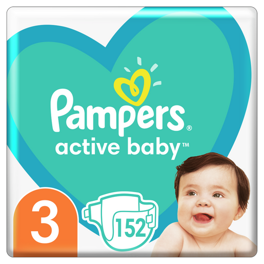 Pampers Active Baby Mega Pack Νο3 (6-10 kg) 152 πάνες Pampers Active Baby Mega Pack Νο3 (6-10 kg) 152 πάνες