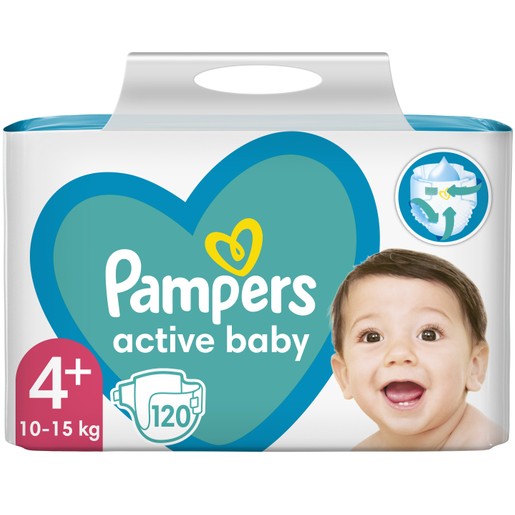 Pampers Active Baby Mega Pack Νο4+ (10-15kg) 120 πάνες