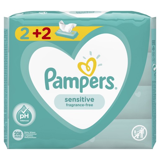 Pampers Πακέτο Προσφοράς Sensitive Wipes Μωρομάντηλα Ιδανικά για την Ευαίσθητη Επιδερμίδα 4x52 Τεμάχια Pampers Πακέτο Προσφοράς Sensitive Wipes Μωρομάντηλα Ιδανικά για την Ευαίσθητη Επιδερμίδα 4x52 Τεμάχια