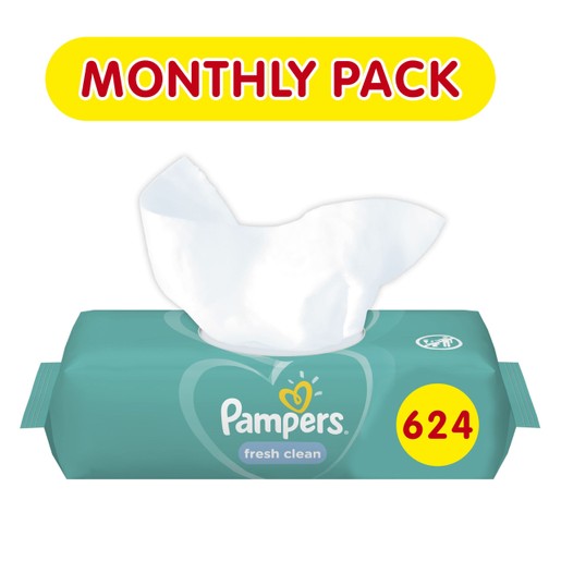 Pampers Πακέτο Προσφοράς Συσκευασία Μήνα Fresh Clean Wipes Μωρομάντηλα με Άρωμα Φρεσκάδας 12x52 Τεμάχια Pampers Πακέτο Προσφοράς Συσκευασία Μήνα Fresh Clean Wipes Μωρομάντηλα με Άρωμα Φρεσκάδας 12x52 Τεμάχια