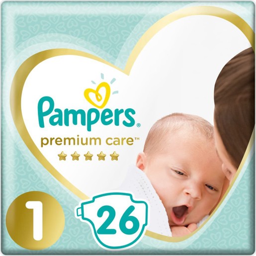 Pampers Premium Care No1 Newborn (2-5kg) 26 πάνες Pampers Premium Care No1 Newborn (2-5kg) 26 πάνες
