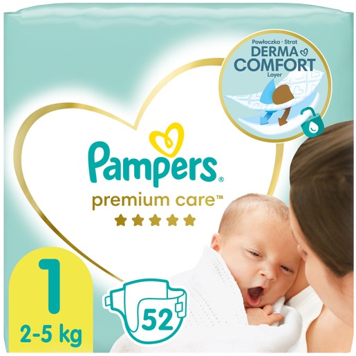 Pampers Premium Care Νο1 Newborn (2-5kg) 52 πάνες Pampers Premium Care Νο1 Newborn (2-5kg) 52 πάνες