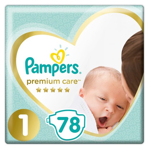Pampers Premium Care Πάνες No 1 (2-5kg) 78Τμχ Pampers Premium Care Πάνες No 1 (2-5kg) 78Τμχ