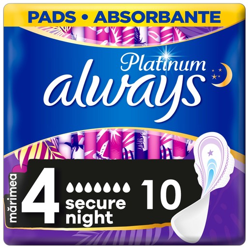 Always Platinum Ultra Secure Night With Winds Size 4, 10Τεμάχια Always Platinum Ultra Secure Night With Winds Size 4, 10Τεμάχια