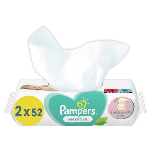 Pampers Πακέτο Προσφοράς Sensitive Wipes Μωρομάντηλα Ιδανικά για την Ευαίσθητη Επιδερμίδα 2x52 Wipes Pampers Πακέτο Προσφοράς Sensitive Wipes Μωρομάντηλα Ιδανικά για την Ευαίσθητη Επιδερμίδα 2x52 Wipes