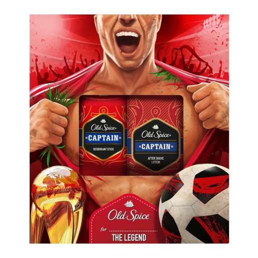 Old Spice Gift Box Captain Football Deodorant Stick 50ml & Captain After Shave Lotion 100ml Old Spice Gift Box Captain Football Deodorant Stick 50ml & Captain After Shave Lotion 100ml