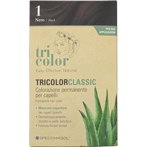 Specchiasol Tricolor Classic Permanent Hair Color 1 Τεμάχιο - 1 / Black
