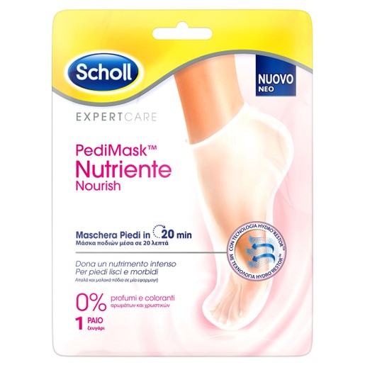 Scholl Expert Care Pedimask Nourish 0% Perfume Ενυδατική Μάσκα Ποδιού Χωρίς Άρωμα 1 Ζευγάρι