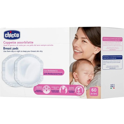 Chicco Breast Pads with Antibacterial Fabric 60 Τεμάχια