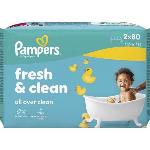 Pampers Fresh & Clean Wet Wipes 160 Τεμάχια (2x80 Τεμάχια)