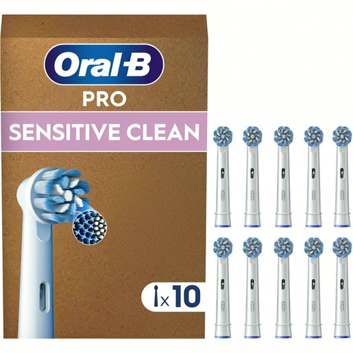 Oral-B Pro Sensitive Clean Soft Electric Toothbrush Head Replacement White 10 Τεμάχια