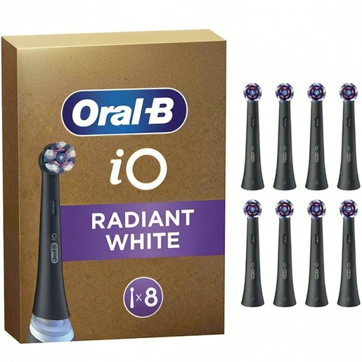 Oral-B iO Radiant White Replacement Brush Heads Black 8 Τεμάχια