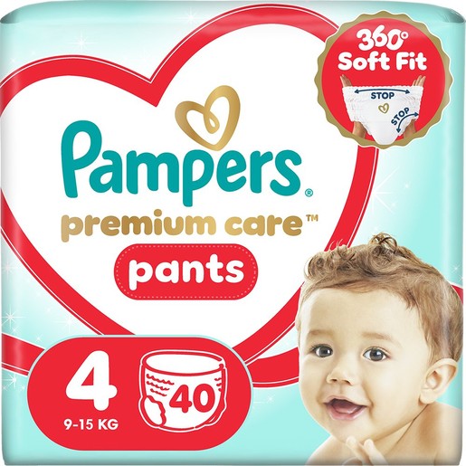 Pampers Premium Care Pants No4 (9-15kg) 40 πάνες
