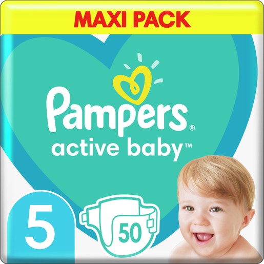 Pampers Active Baby Maxi Pack Νο5 (11-16kg) 50 πάνες Pampers Active Baby Maxi Pack Νο5 (11-16kg) 50 πάνες