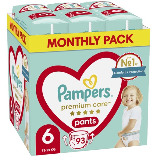 Pampers Premium Care Pants Monthly Pack No6 (13-19kg) 93 Πάνες