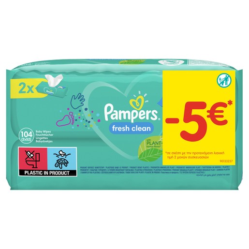 Pampers Fresh Clean Wipes Απαλά Μωρομάντηλα με Υπέροχο Άρωμα Φρεσκάδας 104 Wipes σε Ειδική Τιμή Pampers Fresh Clean Wipes Απαλά Μωρομάντηλα με Υπέροχο Άρωμα Φρεσκάδας 104 Wipes σε Ειδική Τιμή