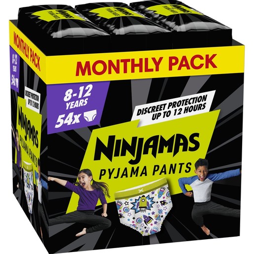 Pampers Ninjamas Pyjama Pants Boy 8-12 Years (27-43kg) Monthly Pack 54 Τεμάχια