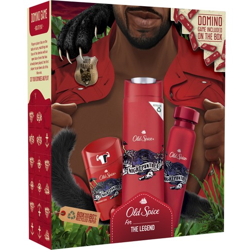 Old Spice Promo Set Night Panther Deodorant Stick 50ml, Shower Gel & Shampoo 400ml, Deodorant Spray 150ml & Παιχνίδι Domino Old Spice Promo Set Night Panther Deodorant Stick 50ml, Shower Gel & Shampoo 400ml, Deodorant Spray 150ml & Παιχνίδι Domino