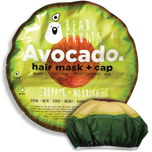Bear Fruits Avocado Repair & Nourish Hair Mask 20ml & Cap 1 Τεμάχιο