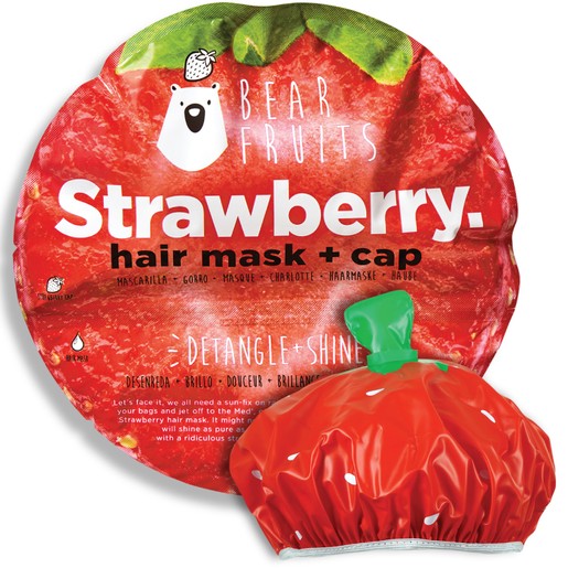 Bear Fruits Strawberry Detangle & Shine Hair Mask 20ml & Cap 1 Τεμάχιο