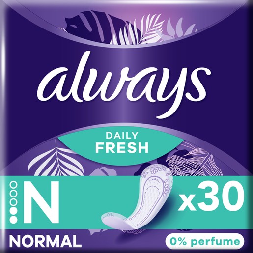 Always Daily Fresh Normal 0% Perfume 30 Τεμάχια